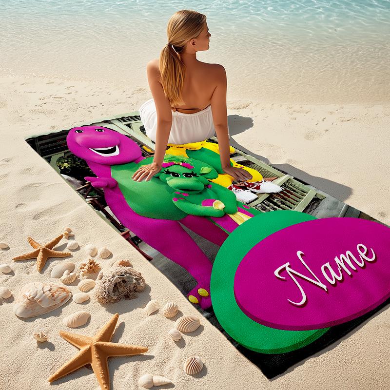Personalized Tayo Bus Adventure Beach Towel Microfiber Beach Towel Thin Absorbent for Beach Swimming Yoga Bath Sports. 091076