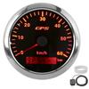 85mm GPS Speedometer Gauge 0‑60KM H LCD Display Odometer with Adjustable Backlight for Cars Boats 9‑32V DCBlack