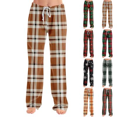 Взрослые модные свободные повседневные брюки с рождественским принтом, одежда для дома, пижамные брюки