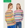 Lettering Color Stripe Knit Bakp06411
