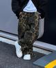 Осенние брюки в леопардовый принт для мальчиков - Толстые, прямого кроя, в стиле ретро, для детей маленького и среднего возраста