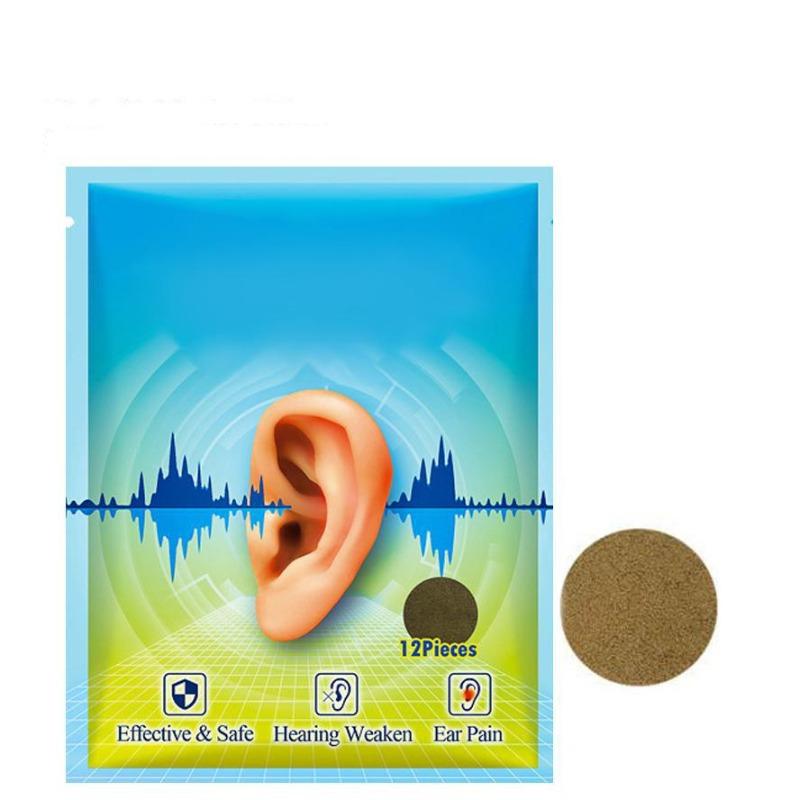 12 шт./компл., круглая нашивка для ушей, обезболивающая наклейка, ультратонкая, улучшает концентрацию