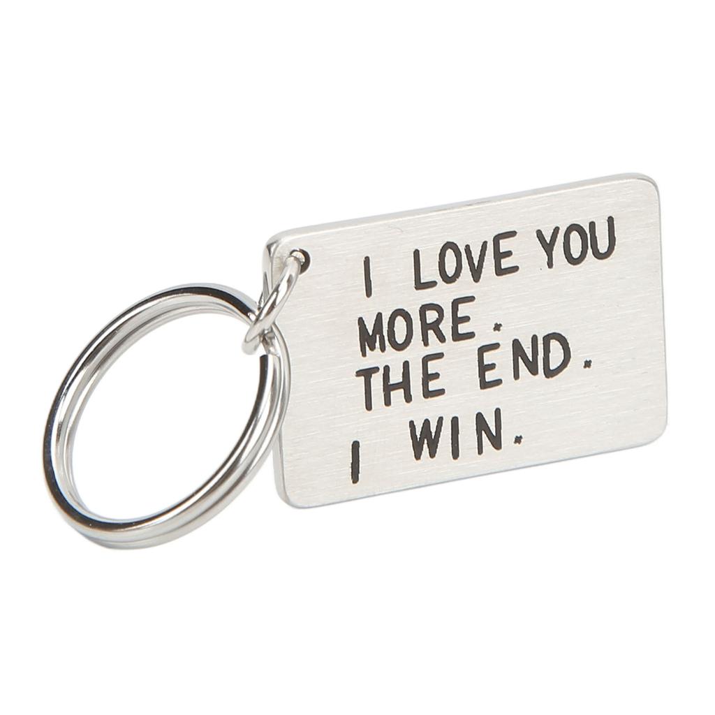 Birthday Keychain Stainless Steel I Love You More The End I Win Fadeless Rustproof Key Chain Rings