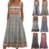 Women's Fashion Summer Spring Floral Print Sleeveless O-Neck Casual Dresses