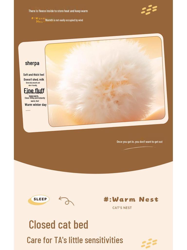 Уютное осенне-зимнее гнездо для питомца: Закрытый спальный мешок и туннель для кошек и маленьких собак - Идеально для чувства безопасности и тепла.