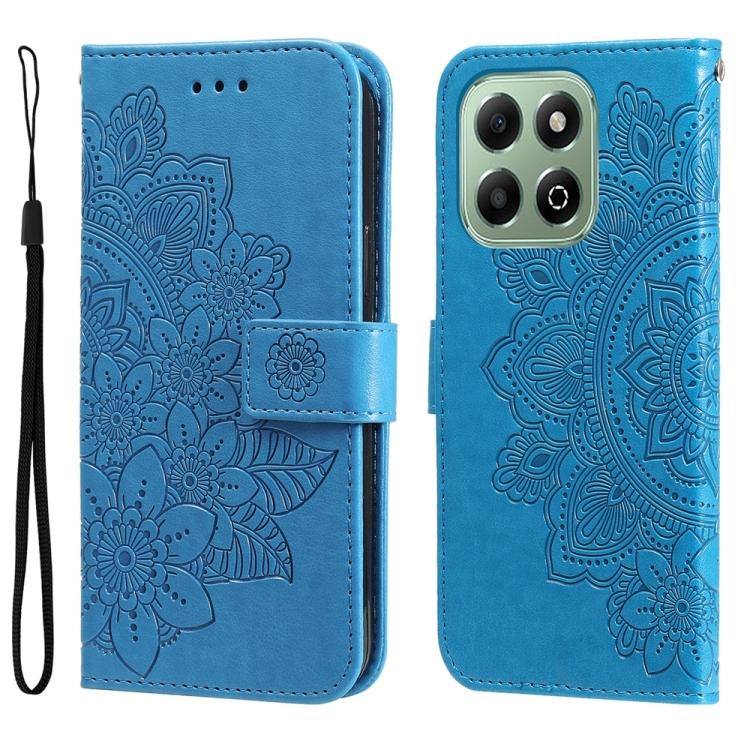 Seven-petal Flowers Embossing Leather Phone Case