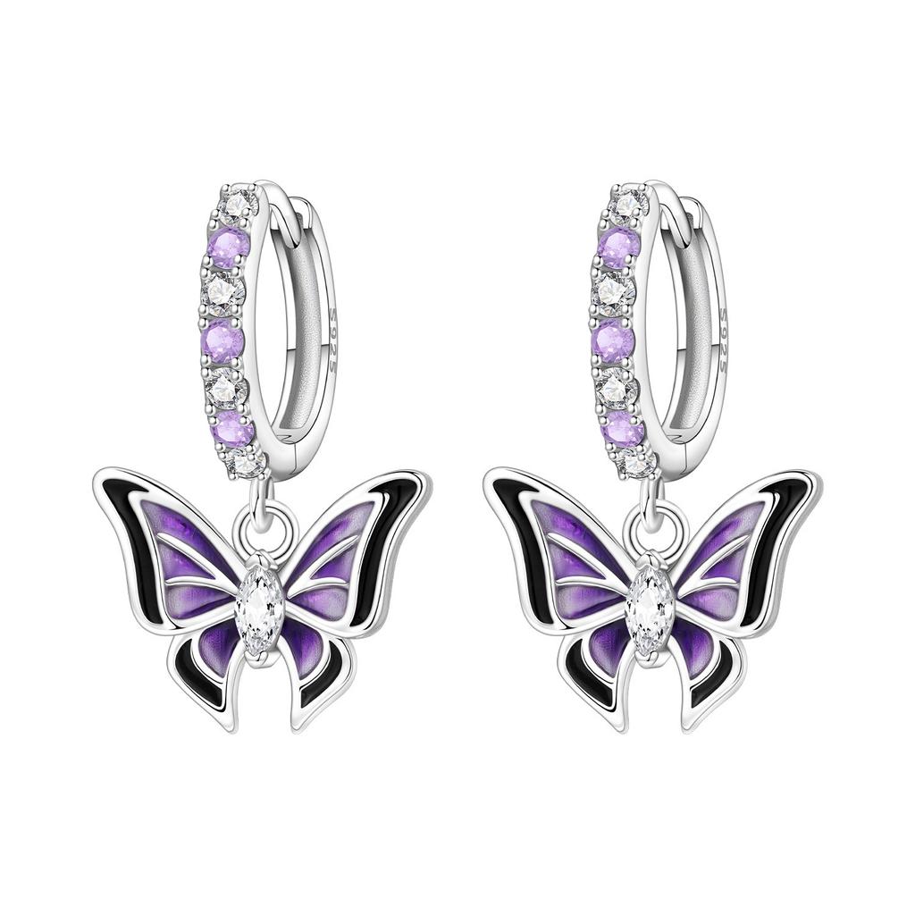 Orstarry 925 Silver Pink Sweet Bow Earrings Women Jewelry Trendy Drop Earrings Party Gift Anniversary