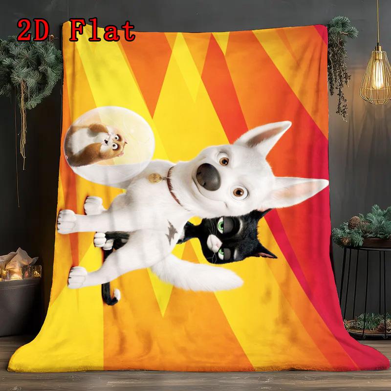 Cartoon Cats and Dogs 2D Flat Pattern Flannel Blanket High quality All Seasons Warmth and Comfort Perfect for Christmas Gifts.NMT0928239