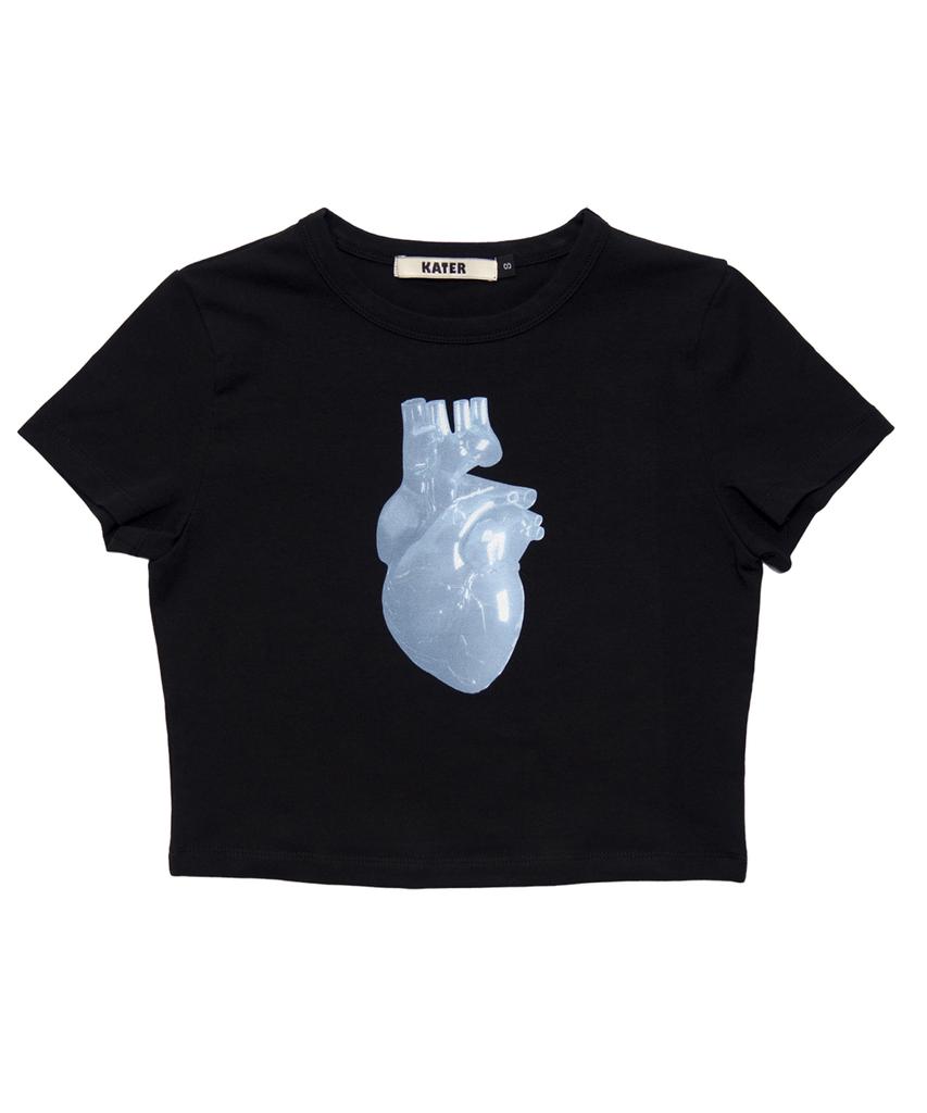 KATER Черная футболка с коротким рукавом Heart