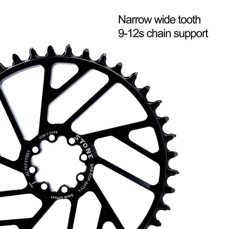 Stone Bike Chainring AXS Flattop T-type Chain 12S 0mm Offset Direct Mount Round for Sram X0 XX SL GX 38T 48T Hollow Aero 8 pins