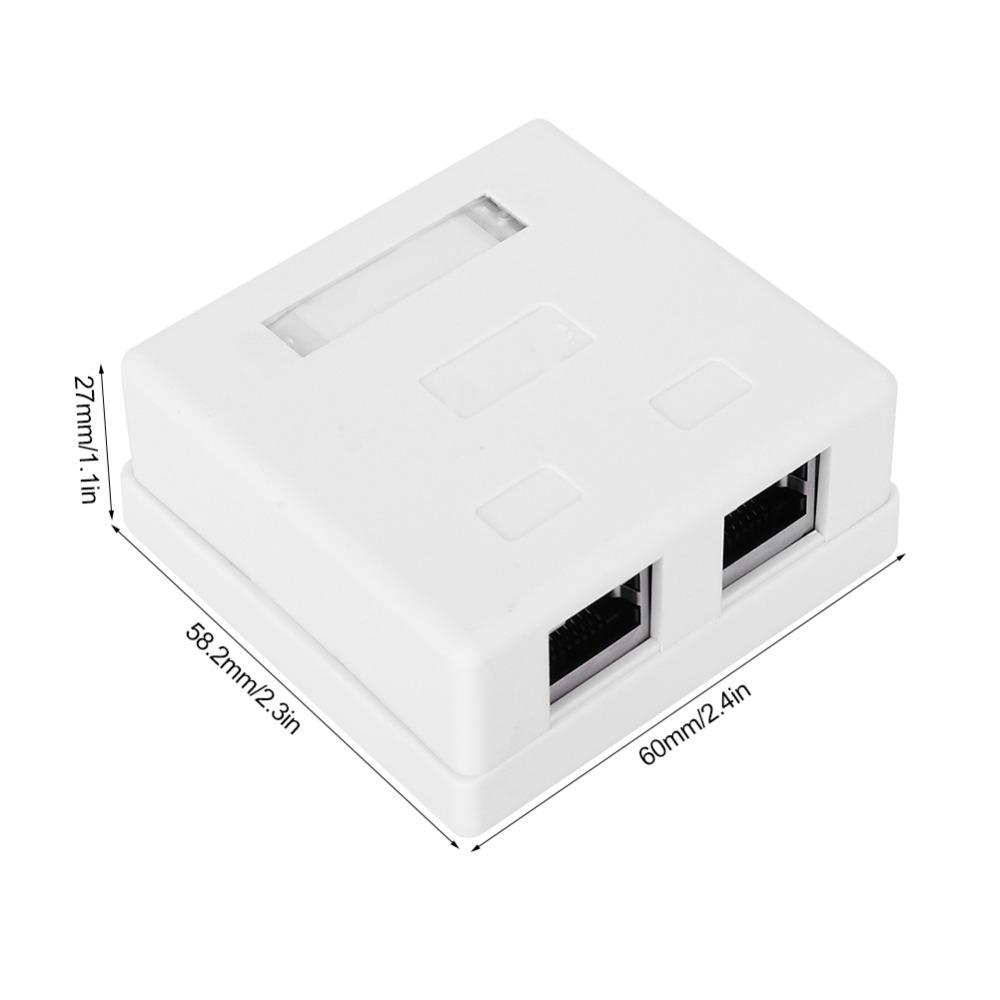 2 Port RJ45-8P8C Mount Box RJ45-8P8C Wall Connector Adapter Surface Mount Box Desktop Extension