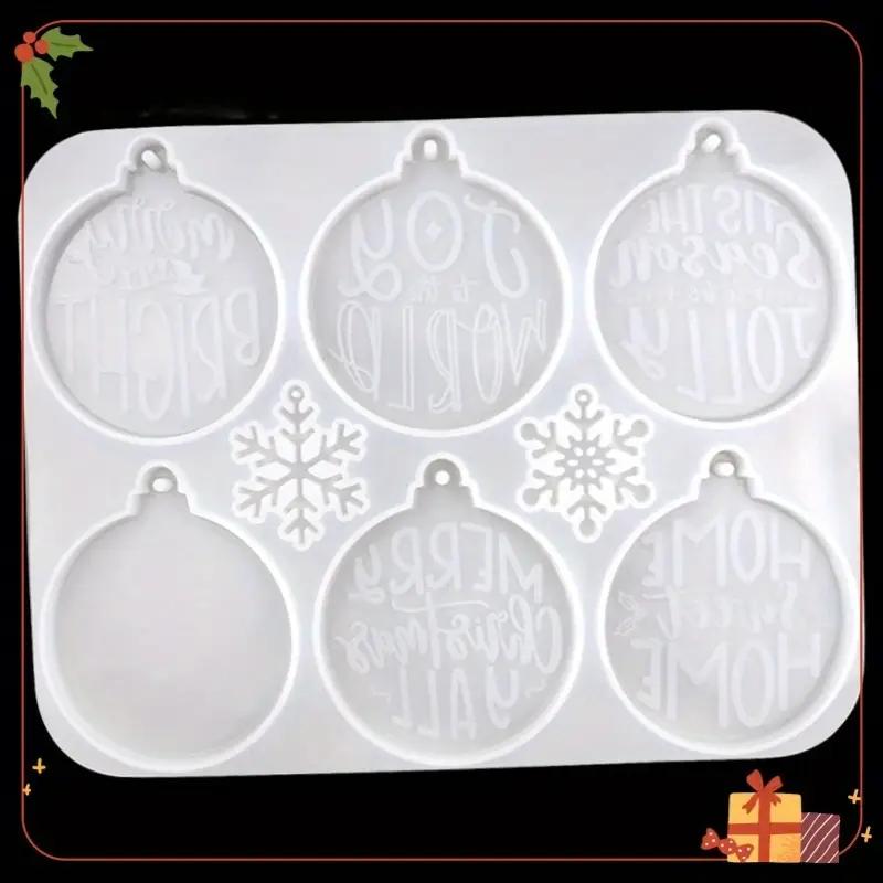 Рождественская силиконовая форма для смолы Круглая подвеска с праздничными фразами для DIY эпоксидной смолы, поделок, домашнего декора, материалы для изготовления украшений