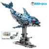 DIY Creative Marine Animal Building Blocks Set Mechanical Dolphin with Light Linkage Assembly Model Christmas birthday gifts