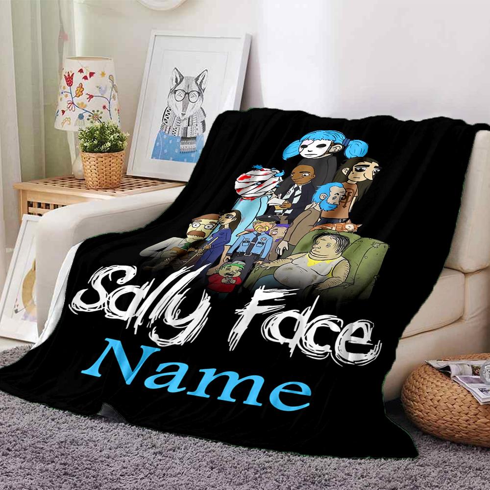 Custom Name Sally Face Theme Printed Blanket - Perfect for Couch, Bed, Travel & Outdoor Use | Machine Washable, Cozy & Durable.