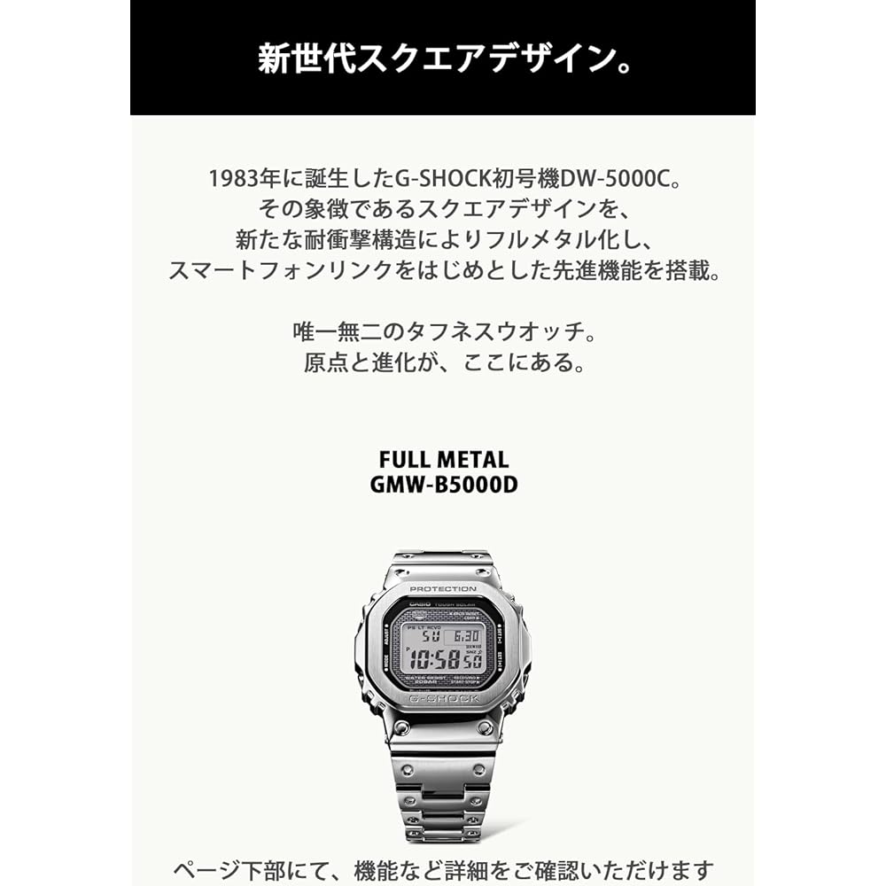 [Casio] Часы G-Shock [Оригинальный продукт для внутреннего рынка] С Bluetooth Полностью металлические Радиоуправляемые Солнечные GMW-B5000D-1JF Мужские Серебристые