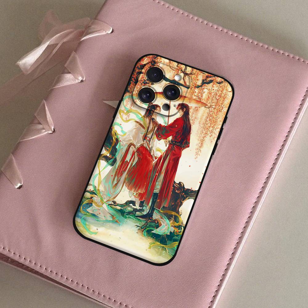 Чехол для телефона Tian Guan Ci Fu Для IPhone 1716 15 14 13 Pro Max 11 12 Mini X Xs XR Черный Силиконовый Чехол