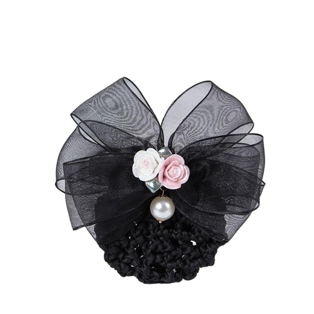 Бант Корейский Пучок Снуд Конский Хвост Зажимы Заколки Чехол Сетка Винтаж Женщины Весна Зажим Женский