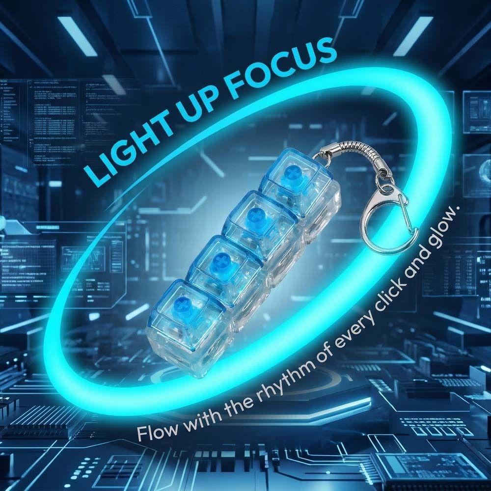 Transparent Shaft Crystal Keycap Pendant Funny Mechanical Keyboard Keychain  Holiday Gift