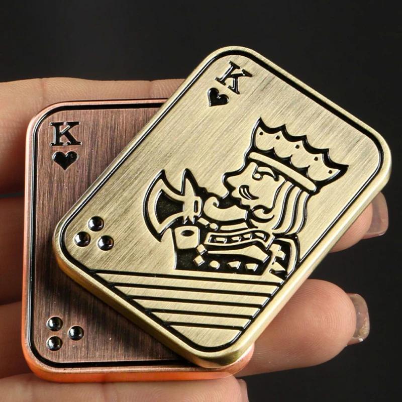 EDC Покер Магнитная Толкающая Карточка Металлическая Толкающая Пластина Механический Слайдер Тактильная Монета PPB Антистрессовые Игрушки Мини Фиджет Сенсорные