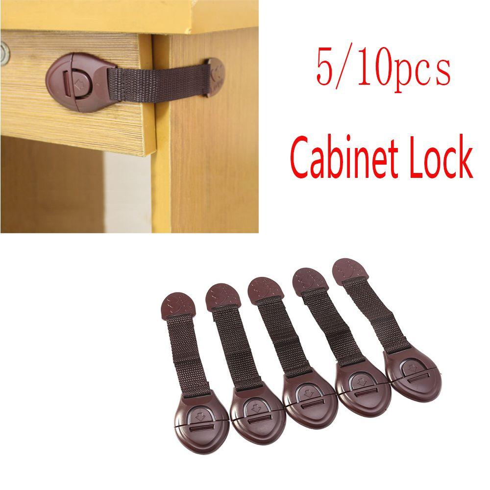 5/10pcs Kids Drawers Cabinet Wardrobe Cupboard Lockstitch Security Latches Safety Lock