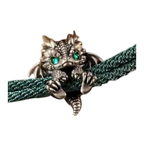 Браслет с драконом, витая веревка, ретро-китайский стиль, полированный сплав, легкий хип-хоп аксессуар на запястье, браслет унисекс, ювелирные изделия