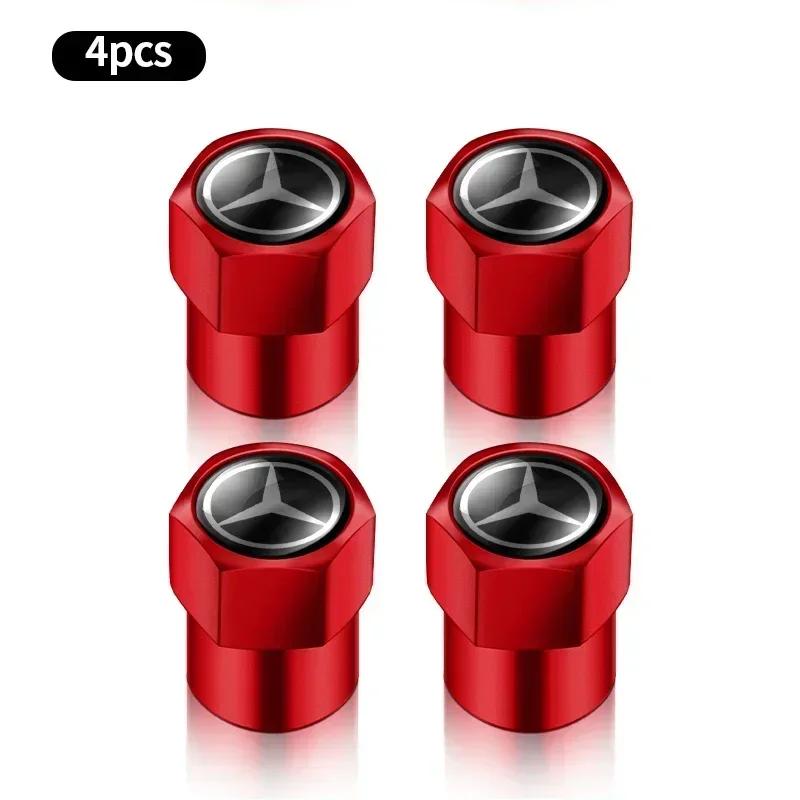 DNBF1 4pcs Car Wheel Tire Valve Caps Stem Case With Logo Auto Styling for Mercedes Benz W211 W204 W210 W203 CLA GLA Auto Accessories