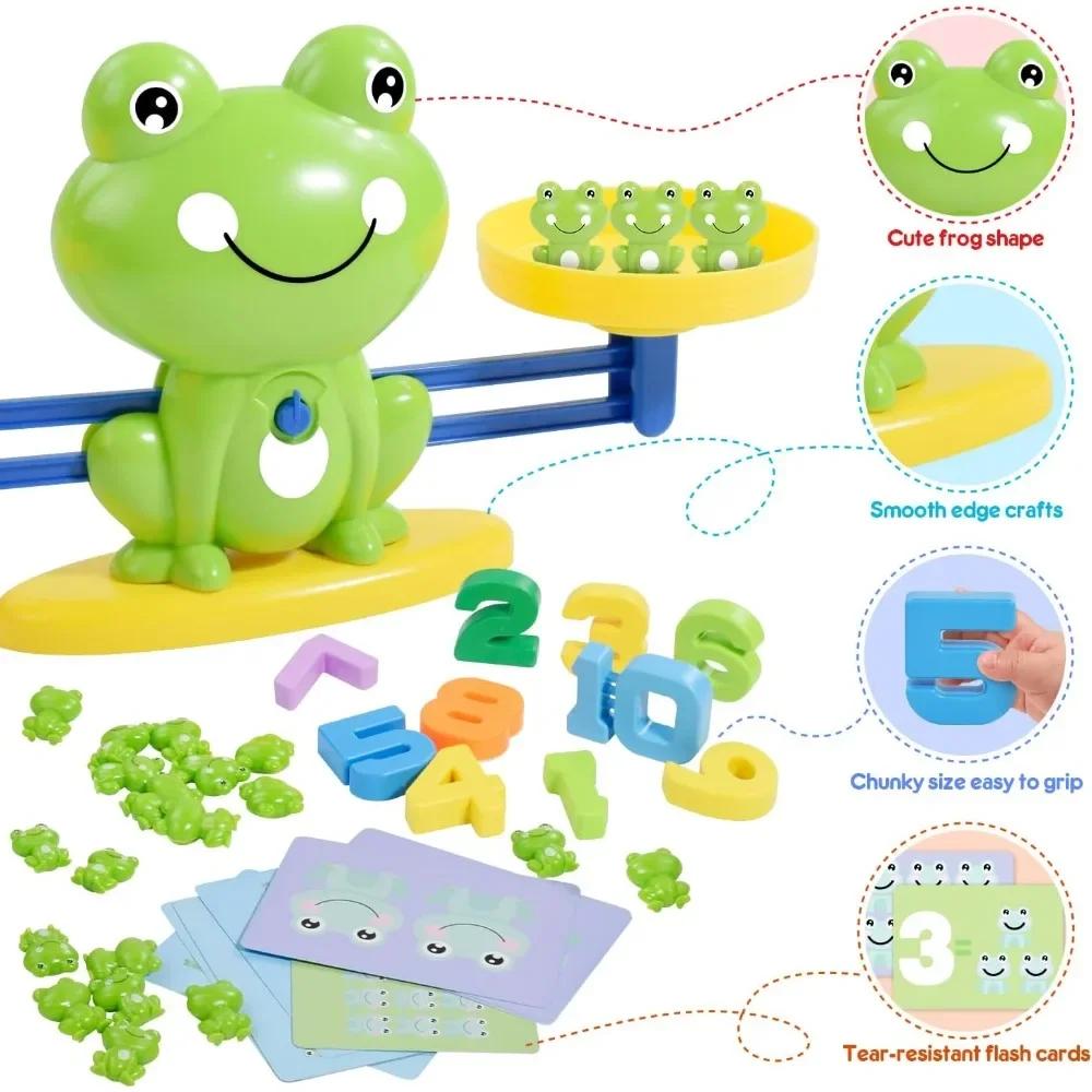 Math Game Toy Preschoolers Frog Balance Counting Toys for Boys & Girls Educational Number Toy Fun Children's Gift STEM Learning