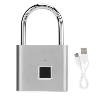 Умный навесной замок с отпечатком пальца, перезаряжаемый через USB, водонепроницаемый IP56, противоугонный замок для шкафчика