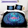 Glass Fish Fantasy Pattern Bedding,Quilt Set Quilt Cover Pillowcase Home Birthday Gift (1 * duvet cover + 2 * pillowcase, without core)