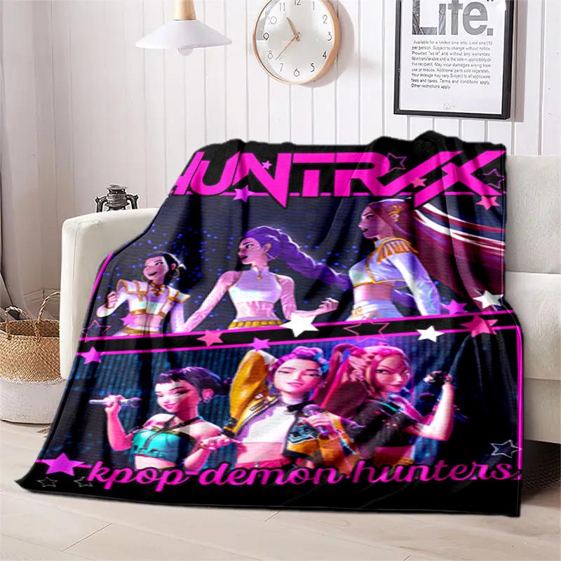 Kpop Demon Hunters Blanket Suitable All Seasons Soft Comfortable Sofa Office Home Blanket Holiday Birthday Gift Blanket Sofa Blanket Suitable For All 