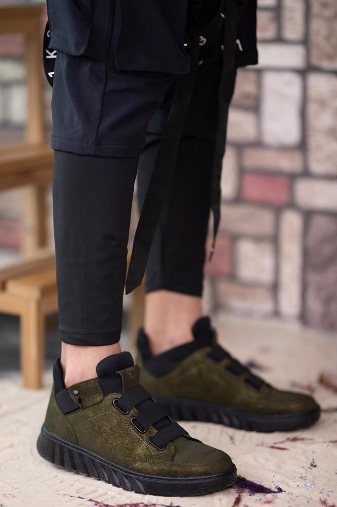 Men's Fashion Faux Leather Flat Heeled Booties Bootie Brown Black Unisex Sneaker Boots Shoes