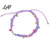 Adjustable Knot Bracelets for Girls Handmade Braided Bracelet Women Bohemian Woven Wrist Rope Durable Cord Daily Wear with Colorful Rice Beads,