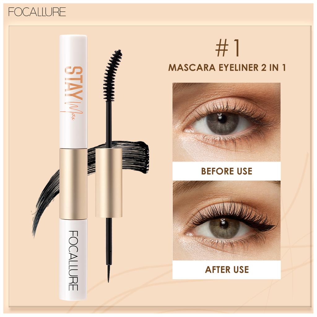 Focallure 2 в 1 3D шелковая тушь для ресниц водостойкая черная подводка для глаз удлиняющая основа для ресниц завивка ресниц макияж косметика