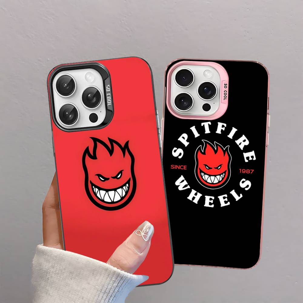 S-Spit F-Fires Logo Phone Case For iPhone 16 15 14 13 12 11 Pro Max 17 Plus Colorful Cover