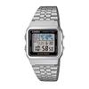 Восстановленные цифровые мужские часы Casio A500WA-1DF с будильником и мировым временем