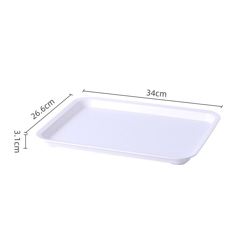Nordic Plastic Tea Fruit Dessert Serving Tray Rectangular Kitchen Food Cake Plate Dinnerware Table Dining Organizer