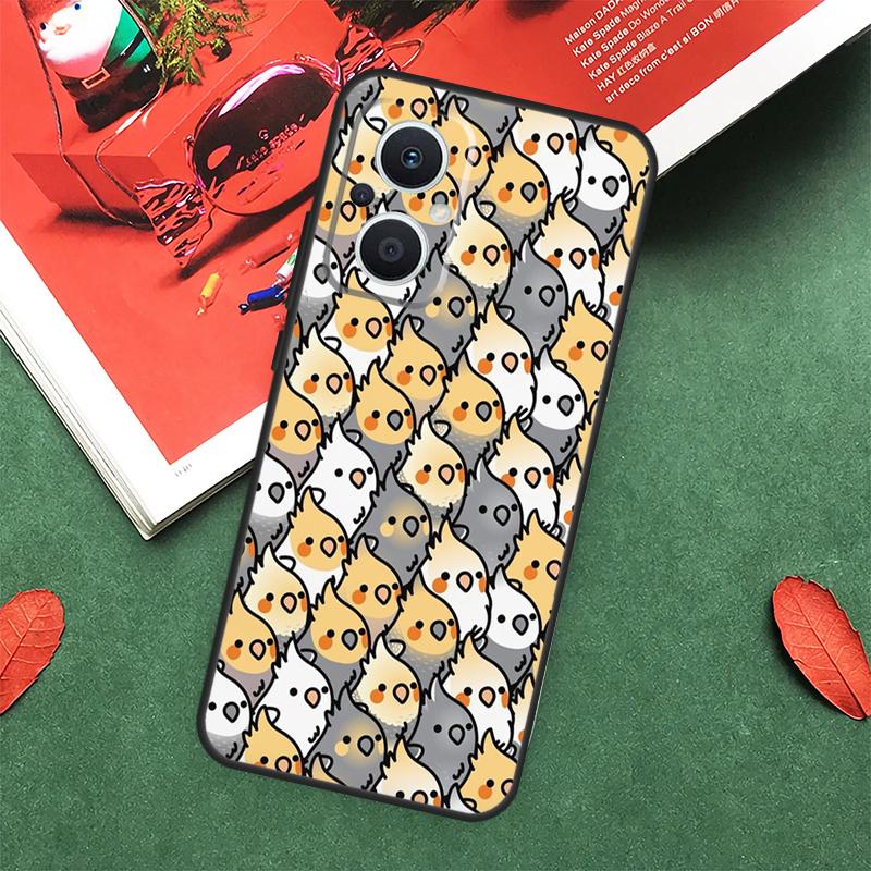 Cartoon Cockatiel Collage Case For OPPO Reno 13F 14F 12F 11F 12 11 10 14 Pro 8T 8 Lite OPPO Find X9 X8 X6 X5 Pro Cover
