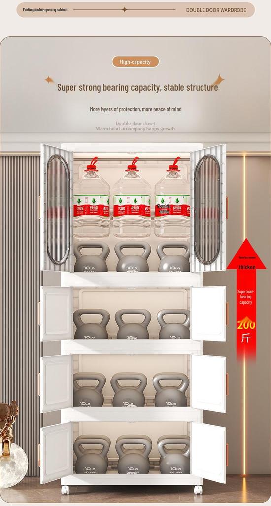 No-Installation Child's Wardrobe: Durable, Multi-Layer Folding Storage Cabinet