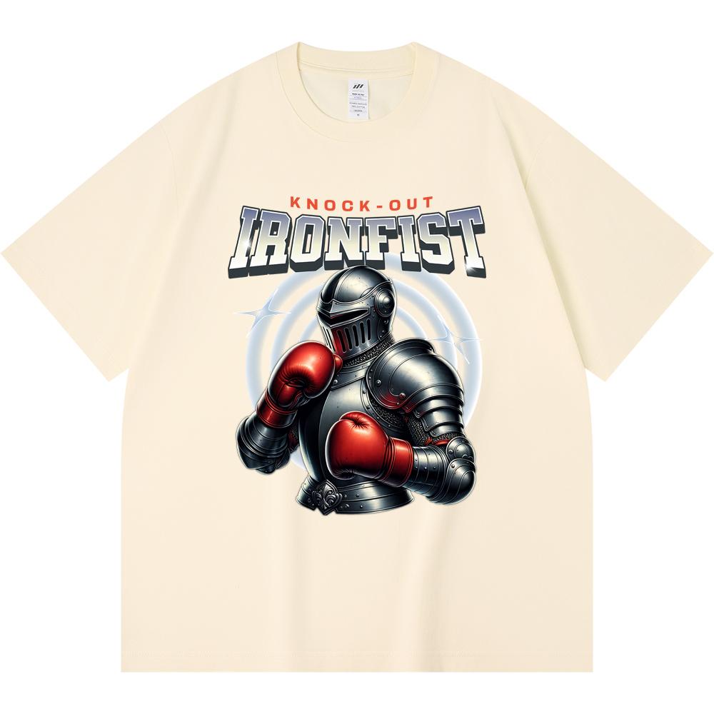 Футболка из 100% хлопка плотностью 230 г/м2 с принтом Ironfist, забавная футболка из чесаного хлопка в стиле Харадзюку