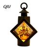 Festive Halloween Lighting Decorative Lantern, Spooky Witch Pumpkin Scarecrow LED Night Light, Light Battery Operated Table Lamp for