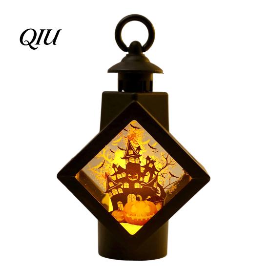 Festive Halloween Lighting Decorative Lantern, Spooky Witch Pumpkin Scarecrow LED Night Light, Light Battery Operated Table Lamp for