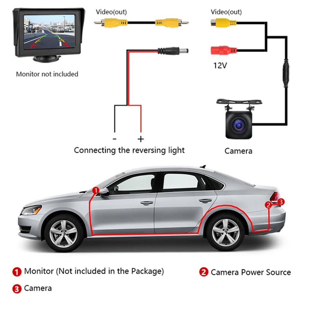 Автомобильная камера заднего вида с ночным видением, резервная камера заднего вида, водонепроницаемая камера заднего вида для автоаудио, автомобильного монитора, AV-порта