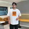 Летняя новая свободная повседневная футболка с круглым вырезом, простая печать, прилив, модная, из плотного хлопка, с короткими рукавами, мужская тенденция