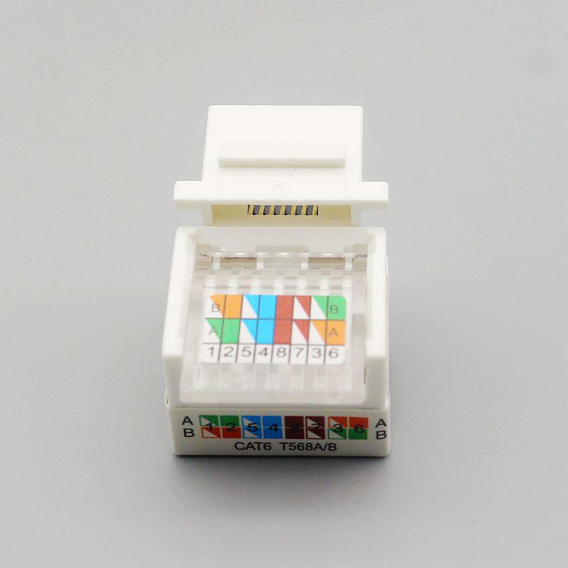 Модуль сетевого кабеля CAT6 RJ45 без перфорации и гигабитная панельная розетка
