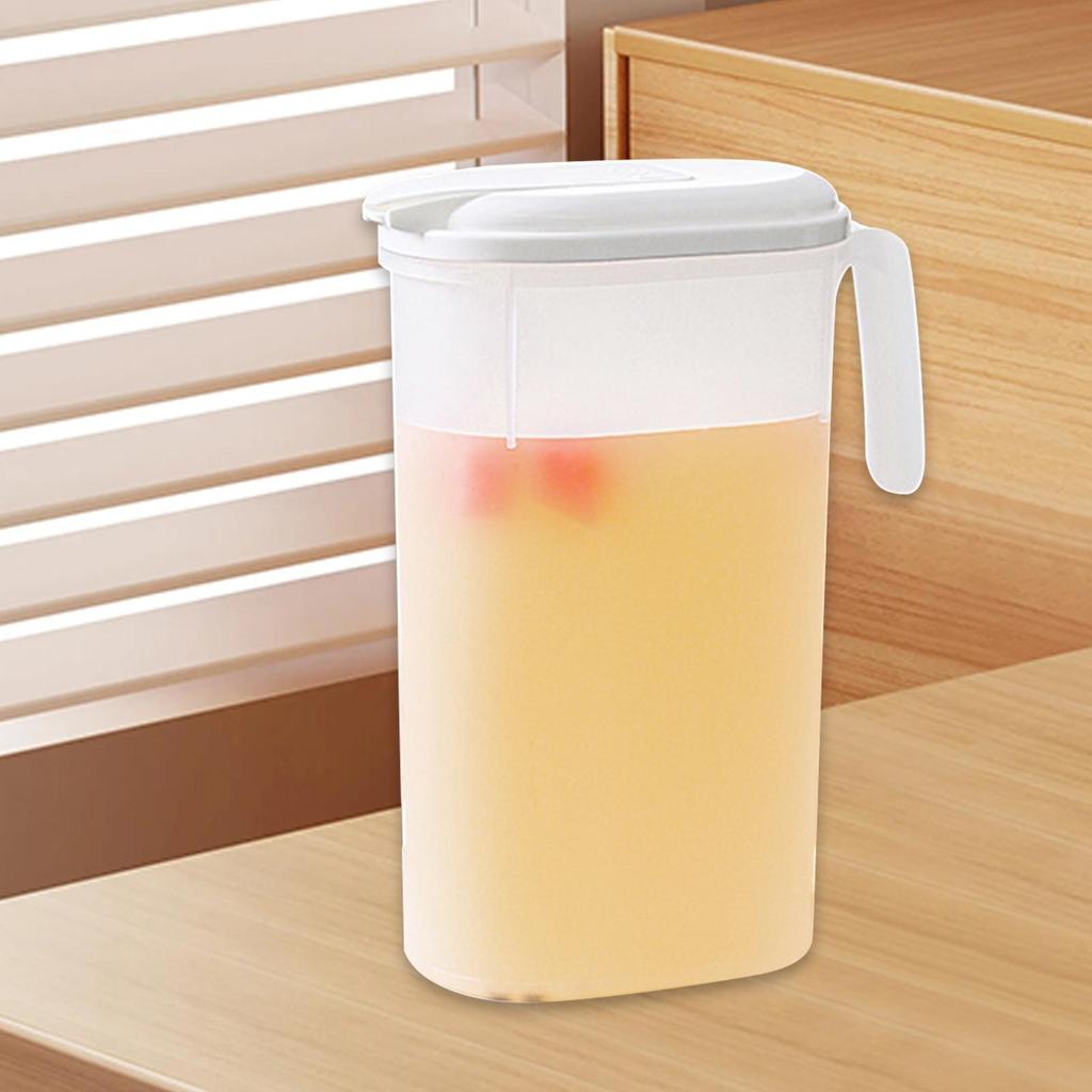 Plastic Pitcher with Lid Portable Clear Multipurpose Refrigerator Cold Water Kettle for Iced Tea Beverage Juice Milk Household