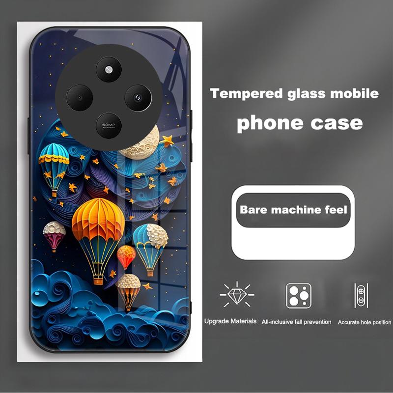 Роскошный противоударный чехол для Xiaomi Poco C75 Redmi 14R 14C A3 Pro A4 Чехол из закаленного стекла Жесткий ПК Ударопрочная защита Задняя крышка