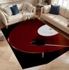 Retro Red Vinyl Record Player Area Rug Music Turntable Print Washable Non-Slip Carpet Doormat for Living Room Bedroom Studio