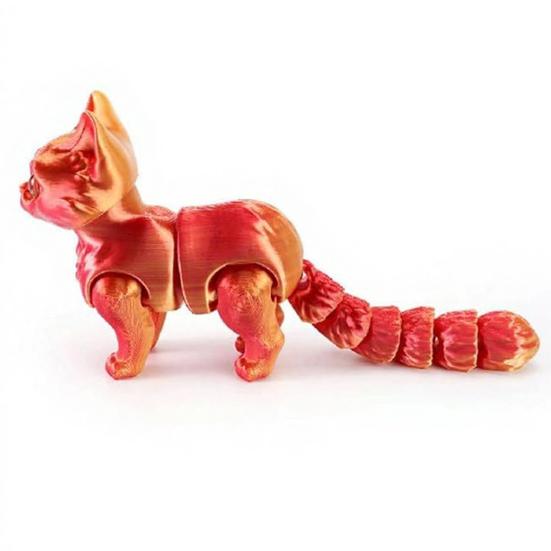 3D-печатная фигурка кошки с подвижными суставами Фигурка котенка Снятие стресса Артикулируемая фигурка животного Игрушка-фиджет Настольное украшение Орнамент Подарки на вечеринку