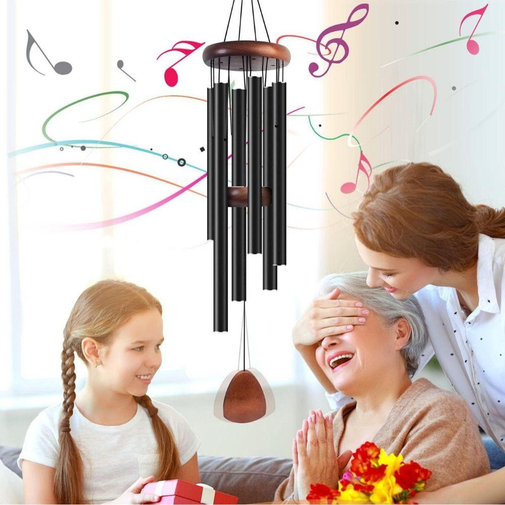 6 Tubes Metal Aluminum Wind Chime Retro Wind Bell Pendant Serenity Wind Bell  Outdoor Garden Patio