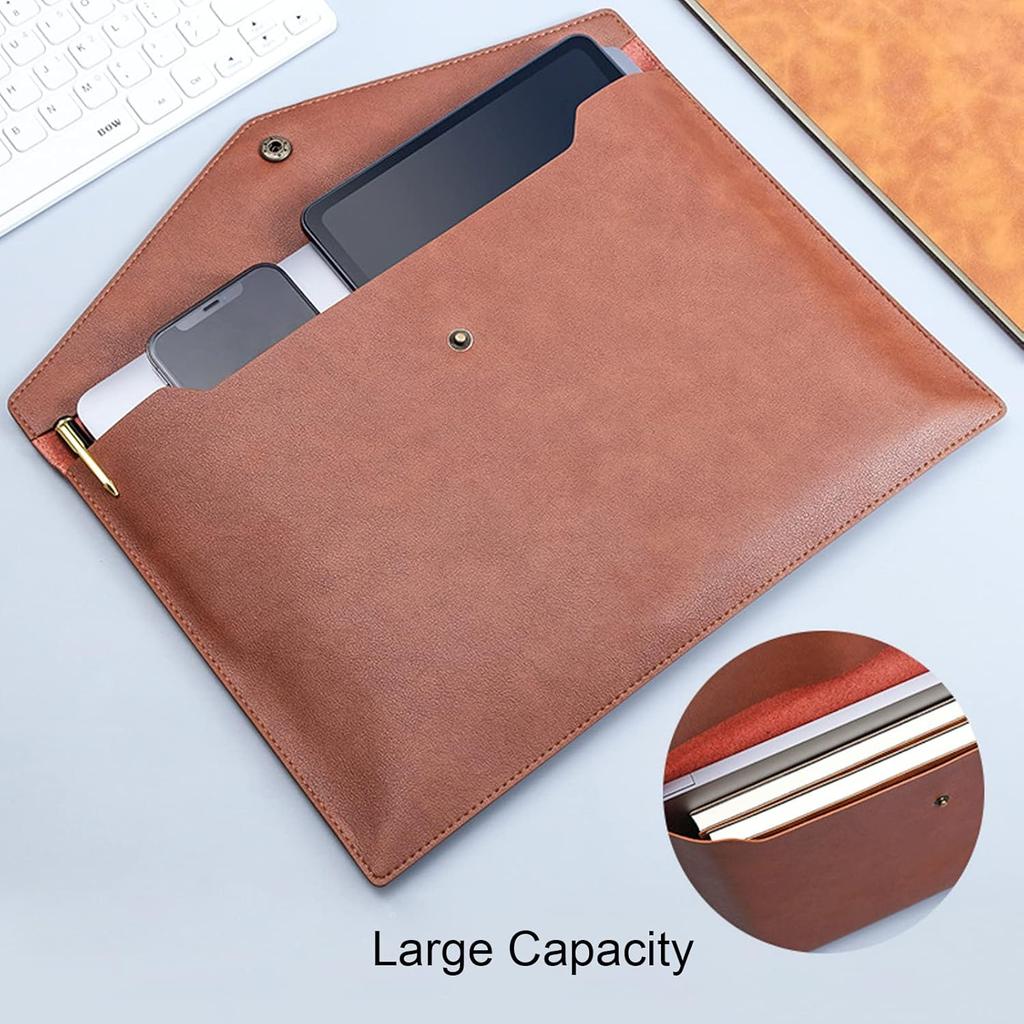 VANRA 1 шт. Папки для документов из ПУ-кожи Держатель для документов формата А4 Конверт для документов Водонепроницаемый Портфель Органайзер для документов формата Letter с кнопкой-защелкой